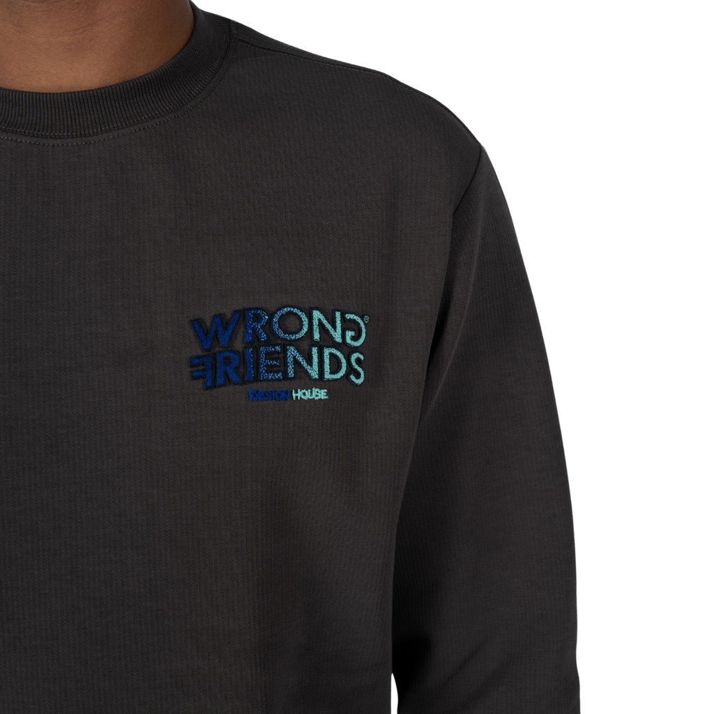 Wrong Friends SIMI VALLEY SWEATER - GREY/BLUE Grijs