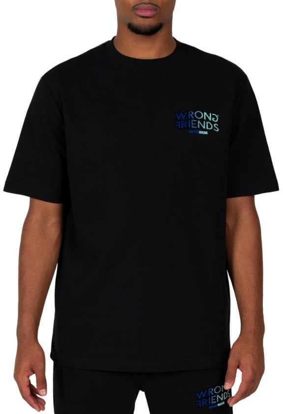 Wrong Friends SIMI VALLEY T-SHIRT - BLACK/BLUE Zwart