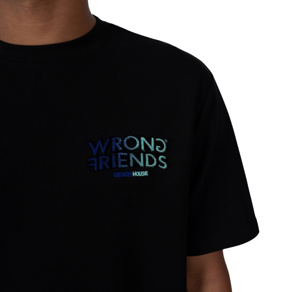 Wrong Friends SIMI VALLEY T-SHIRT - BLACK/BLUE Zwart