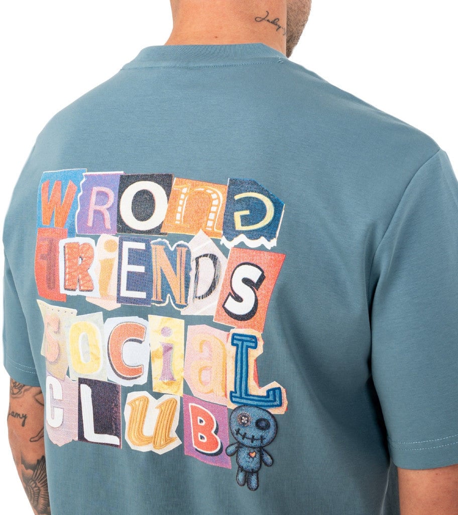 Wrong Friends SOCIAL CLUB T-SHIRT - BLUE Blauw