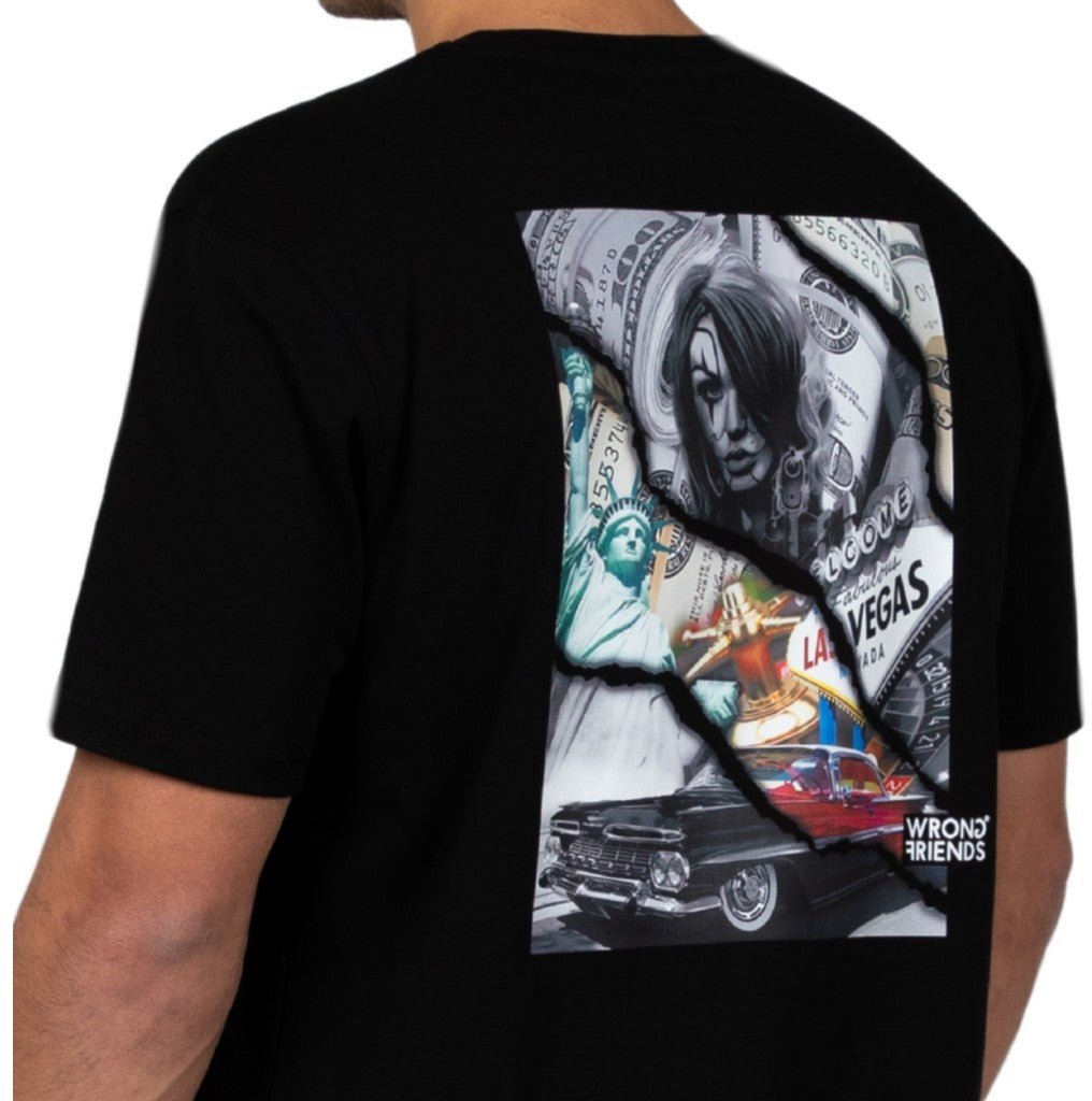 Wrong Friends SPRING VALLEY T-SHIRT - BLACK Zwart