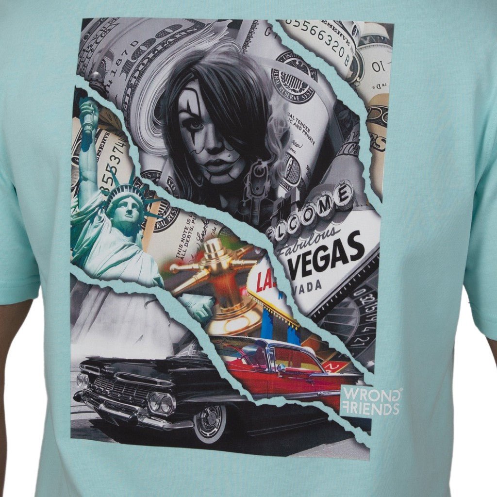 Wrong Friends SPRING VALLEY T-SHIRT - LIGHT BLUE Blauw