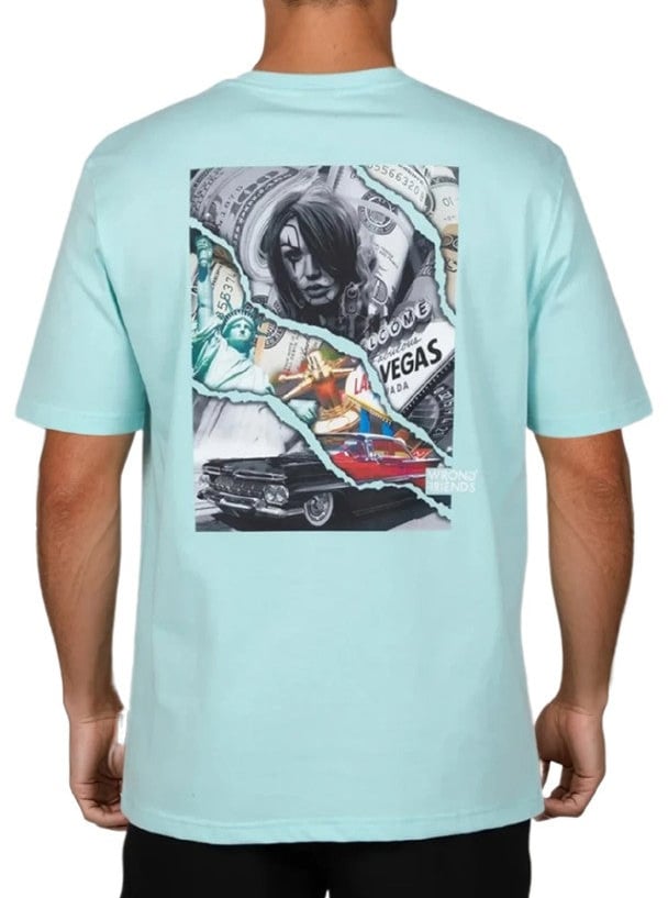 Wrong Friends SPRING VALLEY T-SHIRT - LIGHT BLUE Blauw