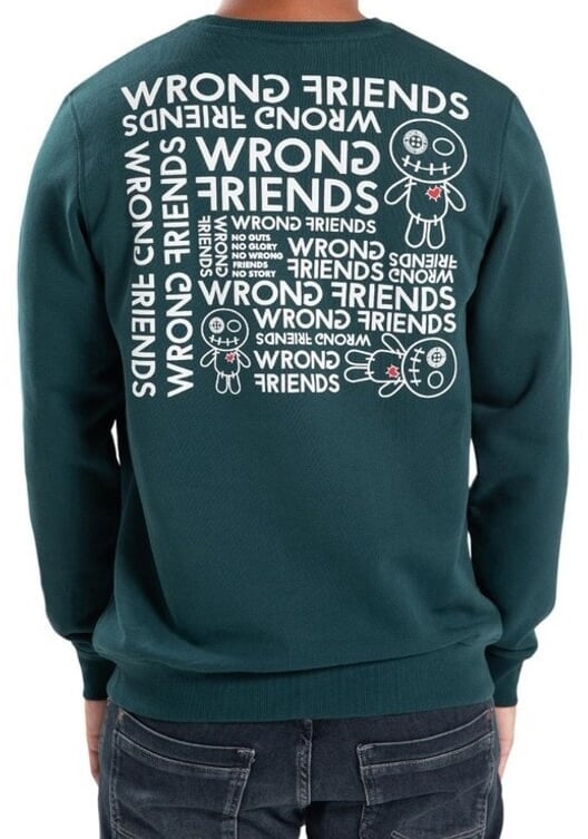 Wrong Friends TAOS SWEATER - TEAL Zwart