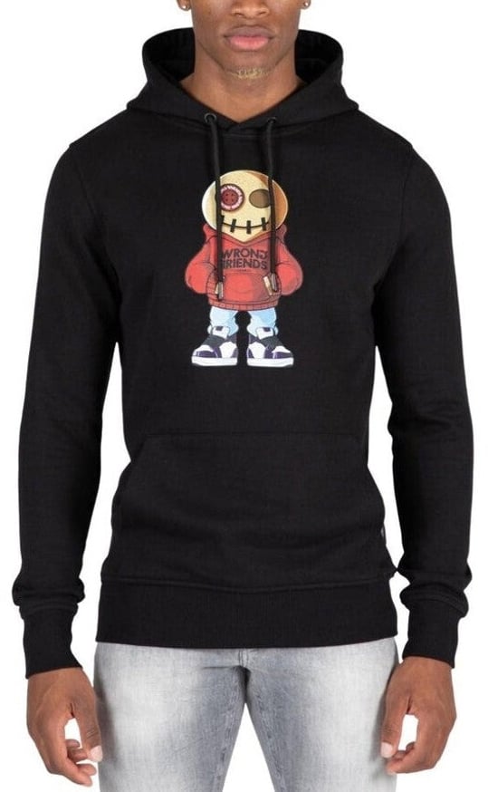 Wrong Friends VALENCIA HOODIE - BLACK/RED Zwart