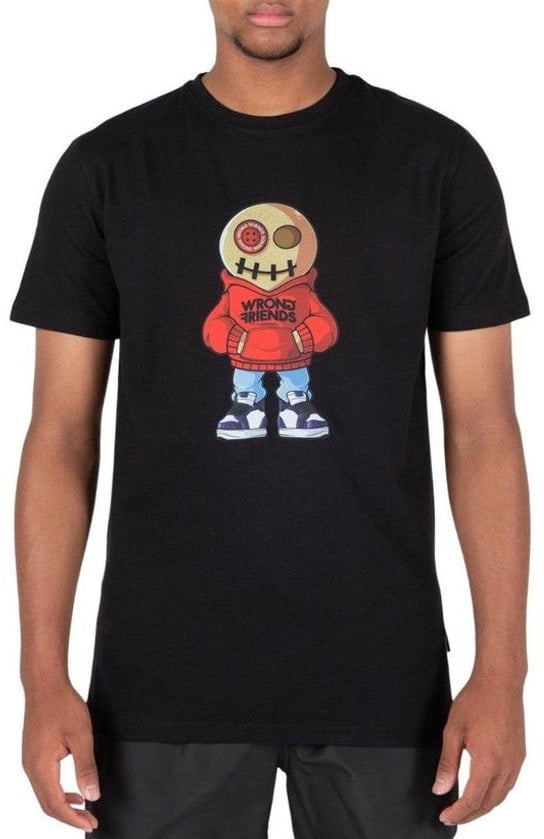 Wrong Friends VALENCIA VOODOO T-SHIRT - BLACK/RED Zwart