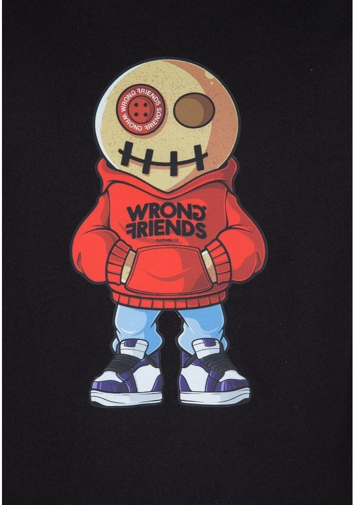Wrong Friends VALENCIA VOODOO T-SHIRT - BLACK/RED Zwart