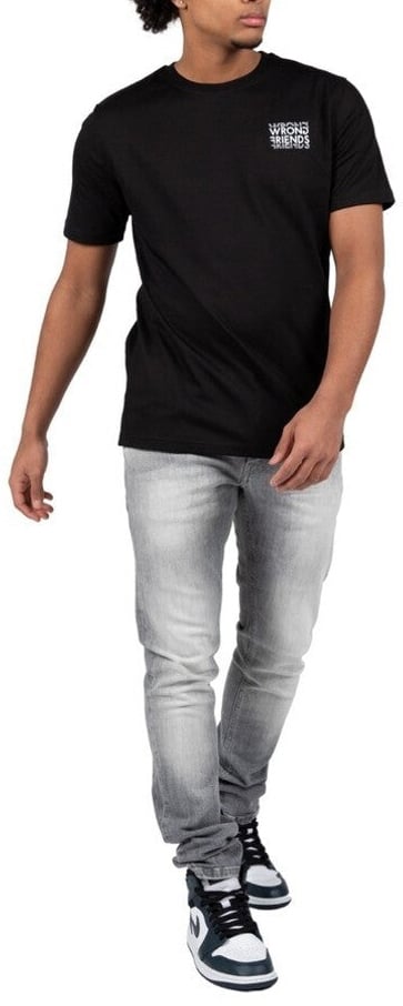 Wrong Friends VICHY T-SHIRT - BLACK Zwart