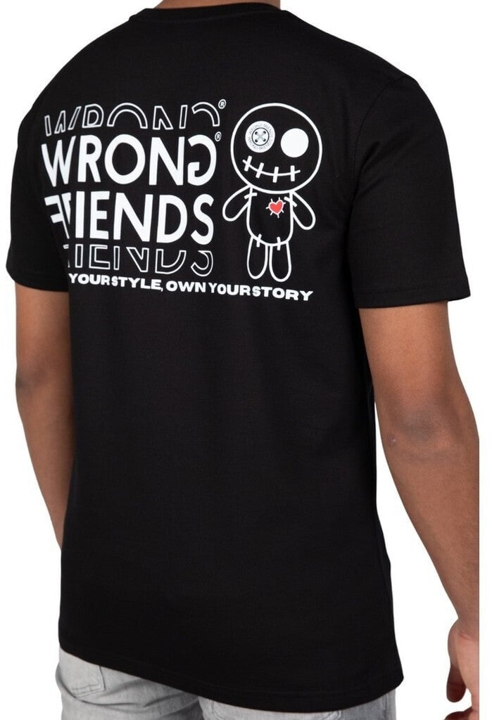 Wrong Friends VICHY T-SHIRT - BLACK Zwart