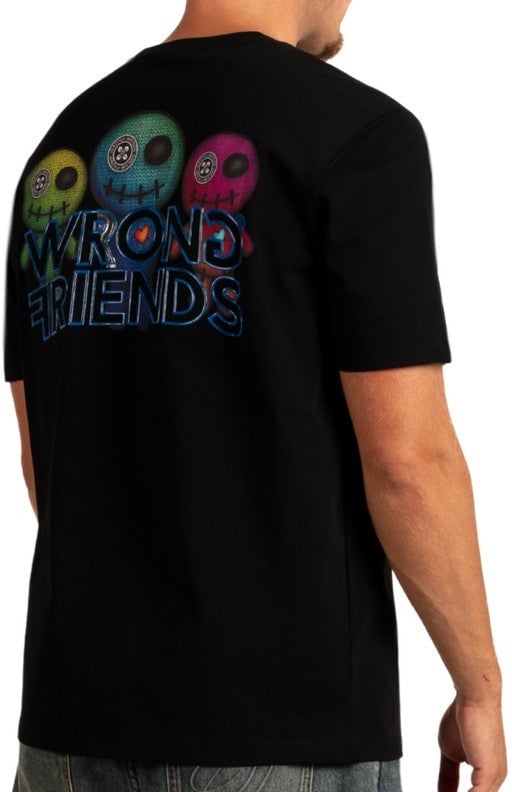 Wrong Friends WALDEN T-SHIRT - BLACK Zwart