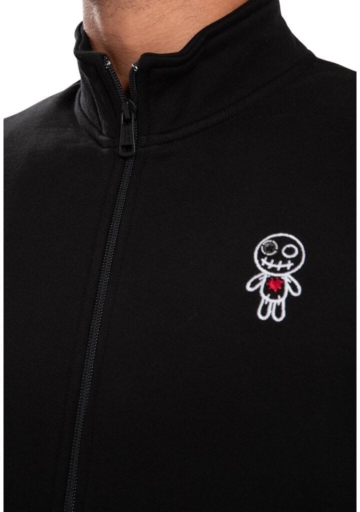 Wrong Friends WELS FULL ZIPPED SWEATER - BLACK Zwart