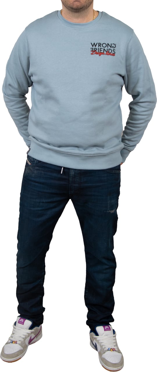 Wrong Friends WF Design House Sweater Blauw