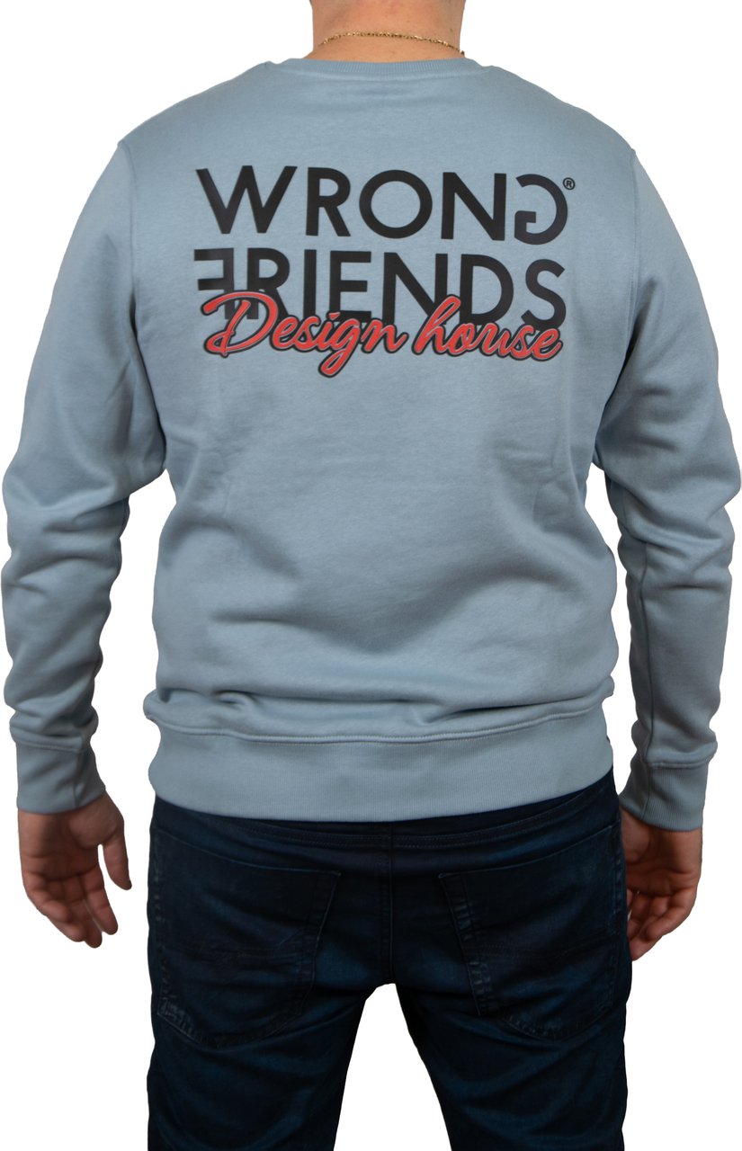 Wrong Friends WF Design House Sweater Blauw