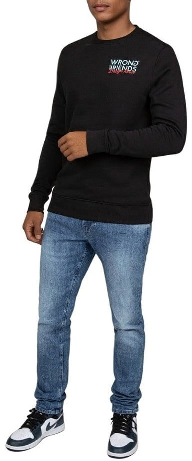Wrong Friends WF DESIGN HOUSE SWEATER - BLACK Zwart