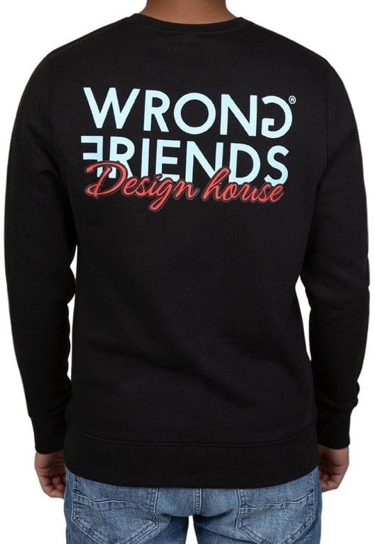 Wrong Friends WF DESIGN HOUSE SWEATER - BLACK Zwart