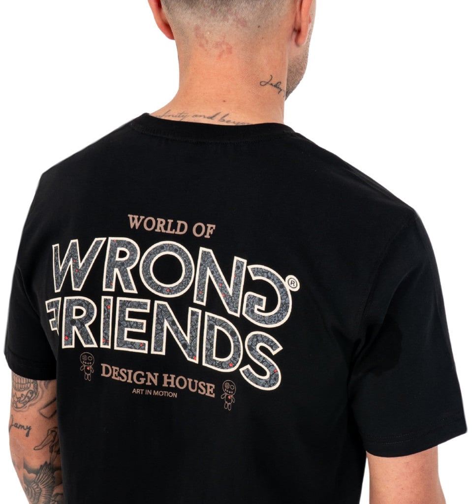 Wrong Friends ZAMORA T-SHIRT - BLACK Zwart