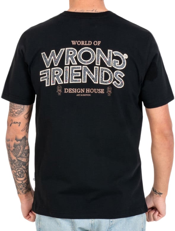 Wrong Friends ZAMORA T-SHIRT - BLACK Zwart