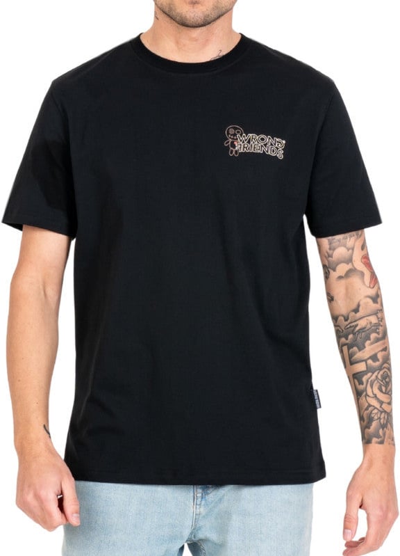 Wrong Friends ZAMORA T-SHIRT - BLACK Zwart
