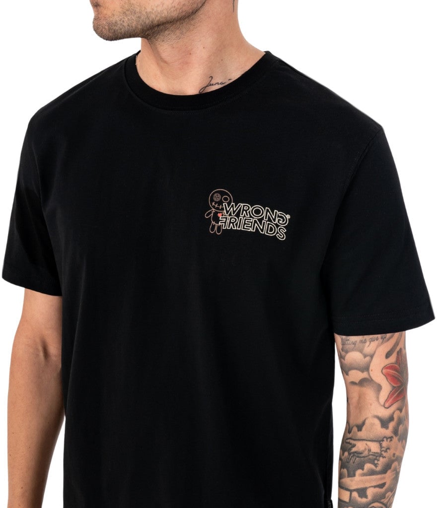 Wrong Friends ZAMORA T-SHIRT - BLACK Zwart
