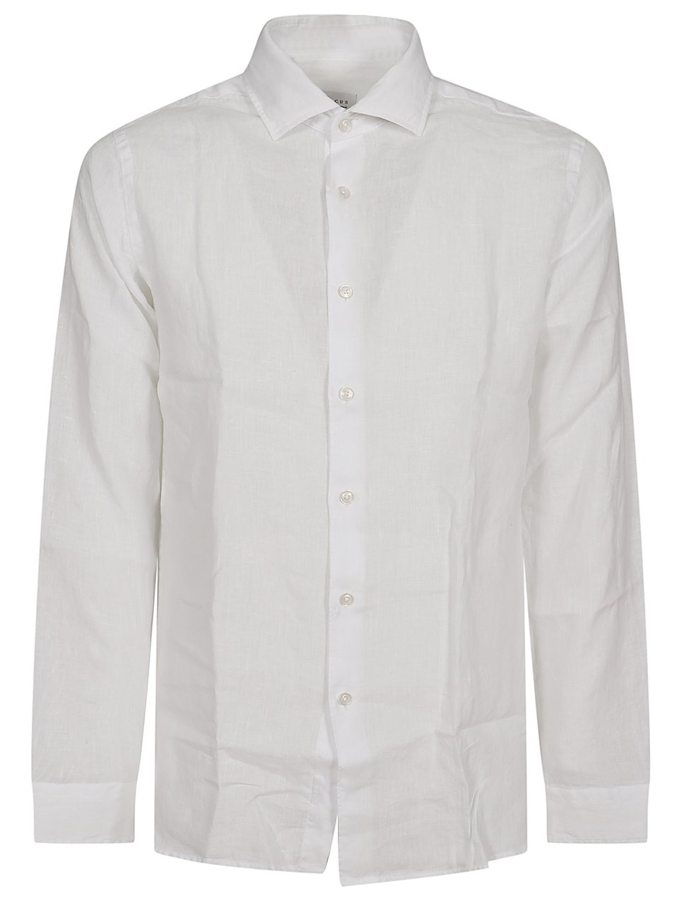 Xacus Linen Long-Sleeve Shirt With Traditional Collar And Buttoned Cuffs Wit