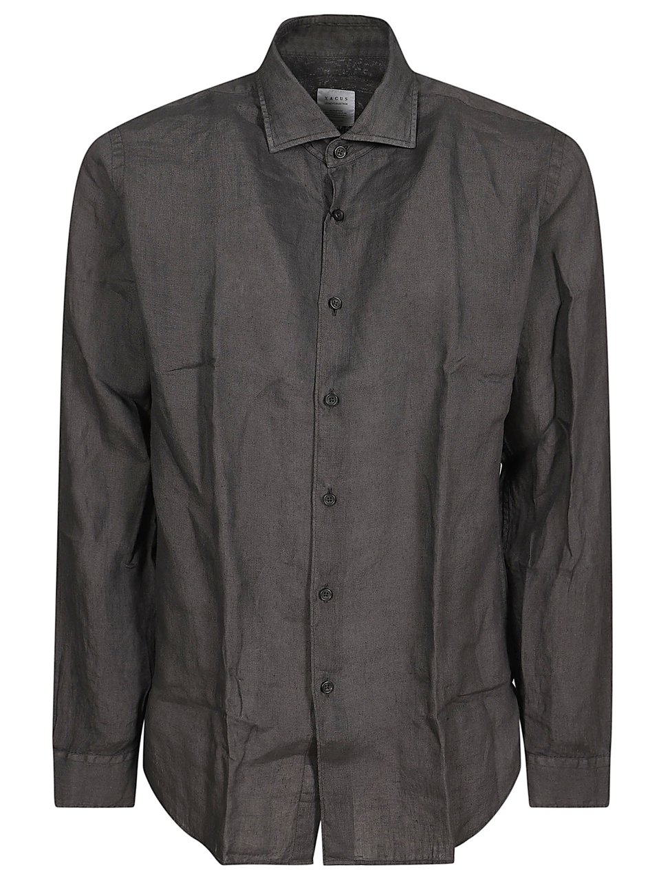 Xacus Linen Long-Sleeve Shirt With Classic Collar And Button-Down Front Bruin