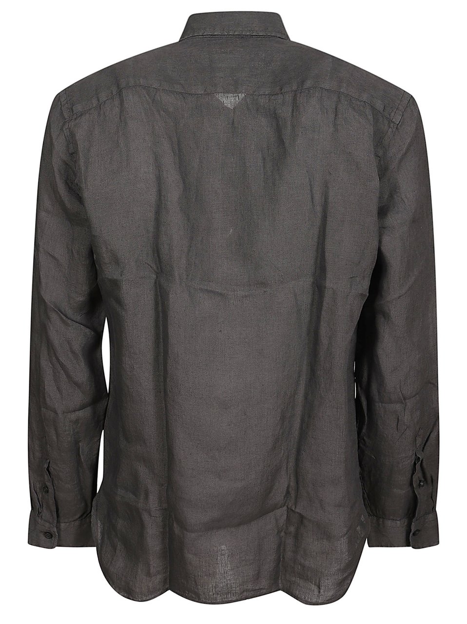 Xacus Linen Long-Sleeve Shirt With Classic Collar And Button-Down Front Bruin
