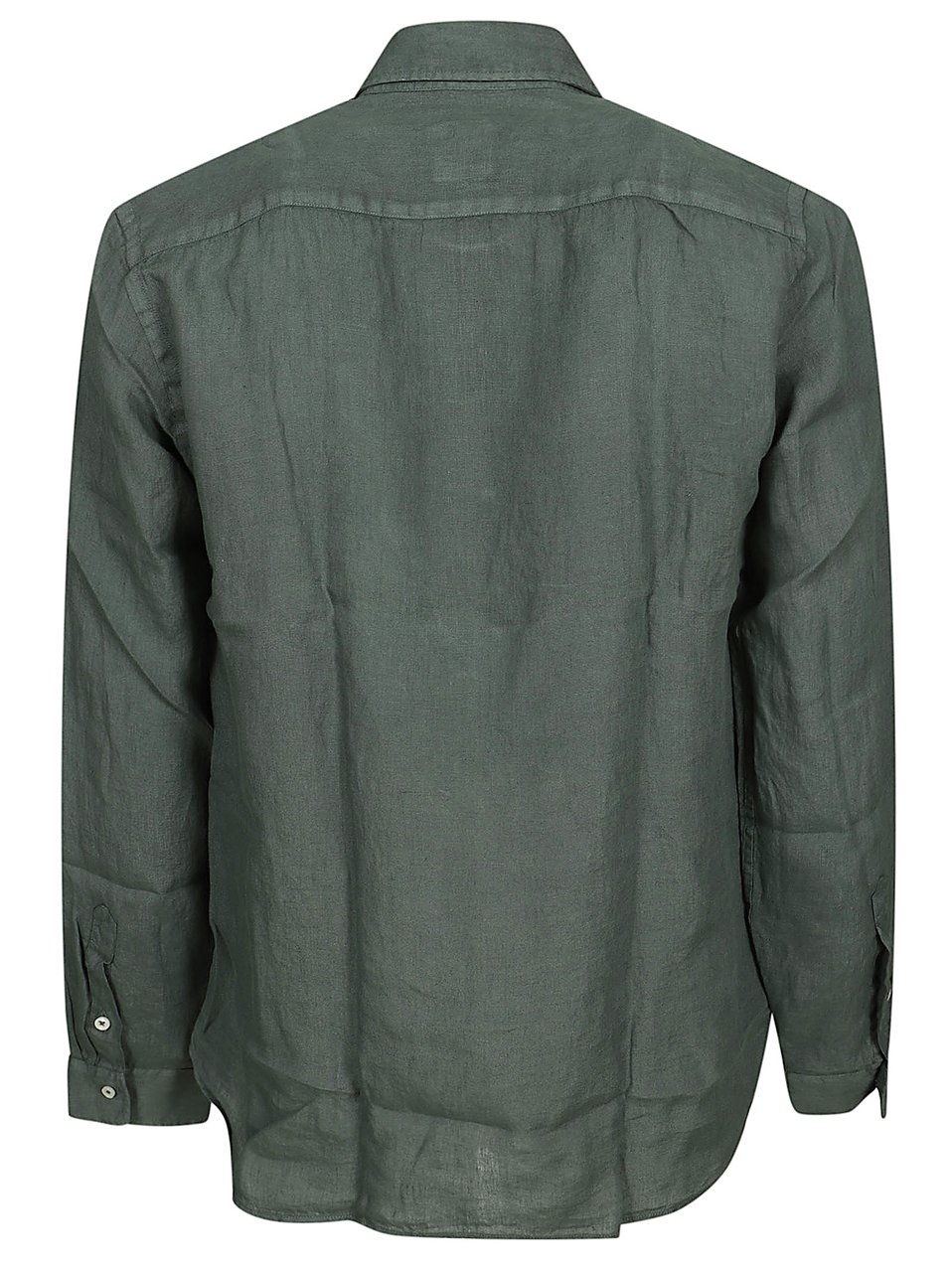Xacus Linen Long-Sleeved Shirt With Button-Down Front And Classic Collar Grijs
