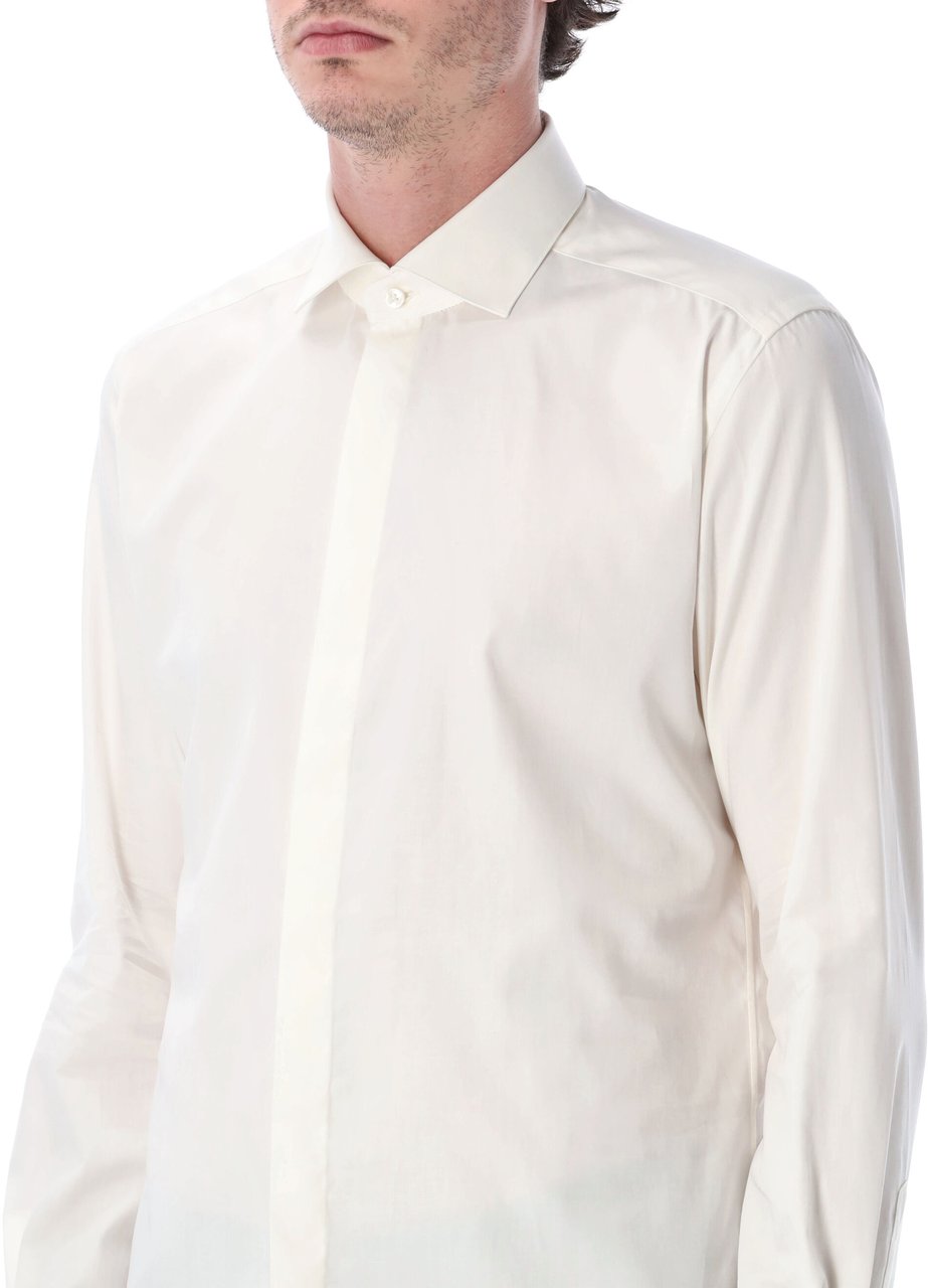 Xacus Xacus white shirt with French collar Neutraal