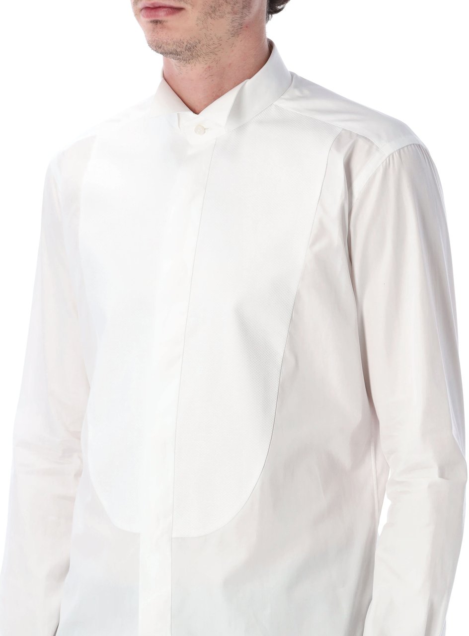 Xacus Xacus white plastron formal shirt Wit