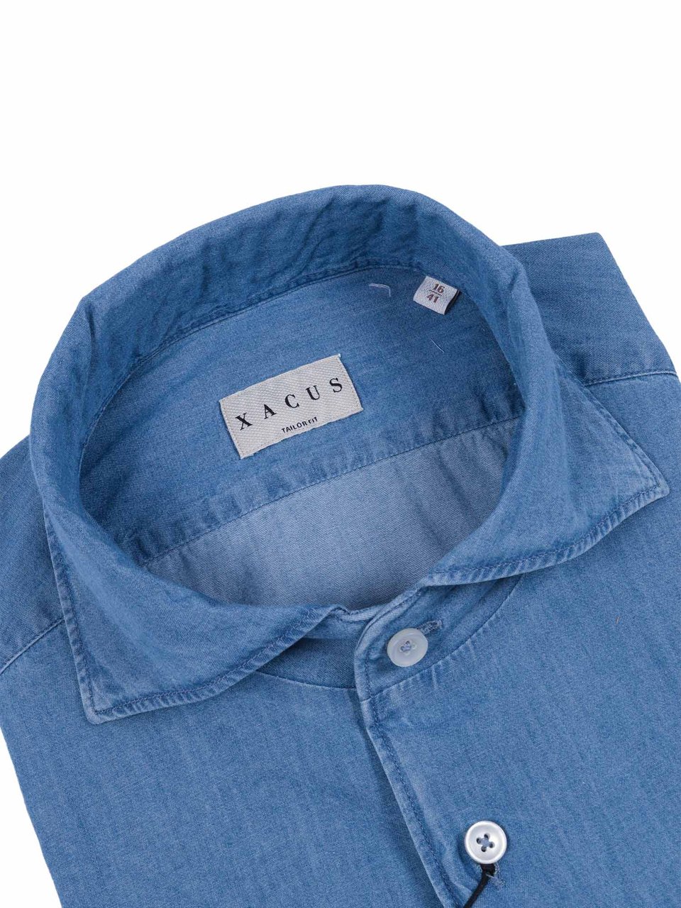 Xacus Light Blue Camicia Cotton Shirt Blauw