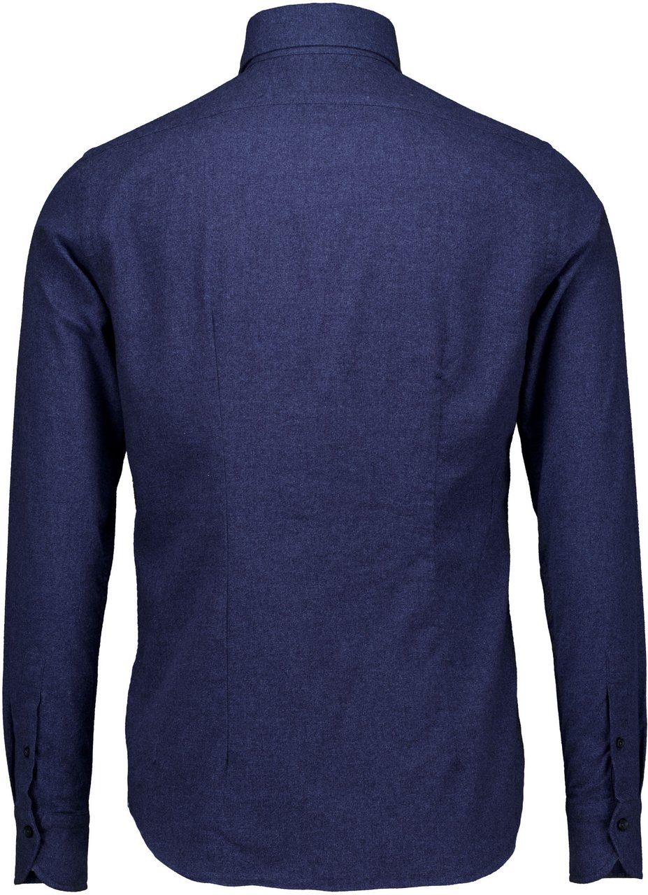 Xacus Washed Shirt Lange Mouw Overhemden Donkerblauw 721ml/31148 Blauw
