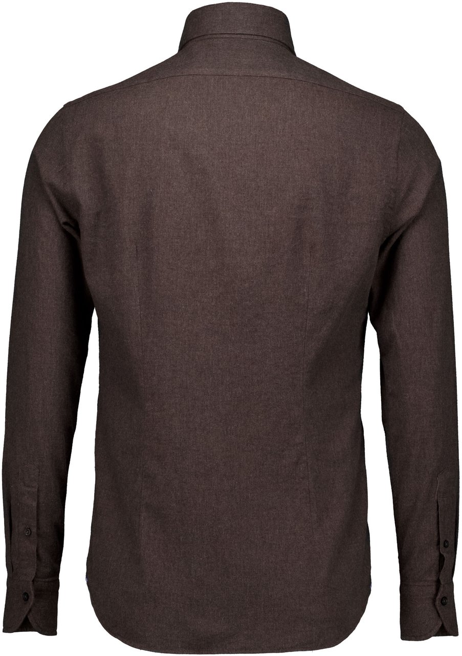Xacus Washed Shirt Lange Mouw Overhemden Donkerbruin 721ml/31148 Bruin