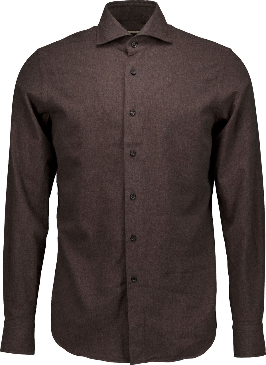 Xacus Washed Shirt Lange Mouw Overhemden Donkerbruin 721ml/31148 Bruin