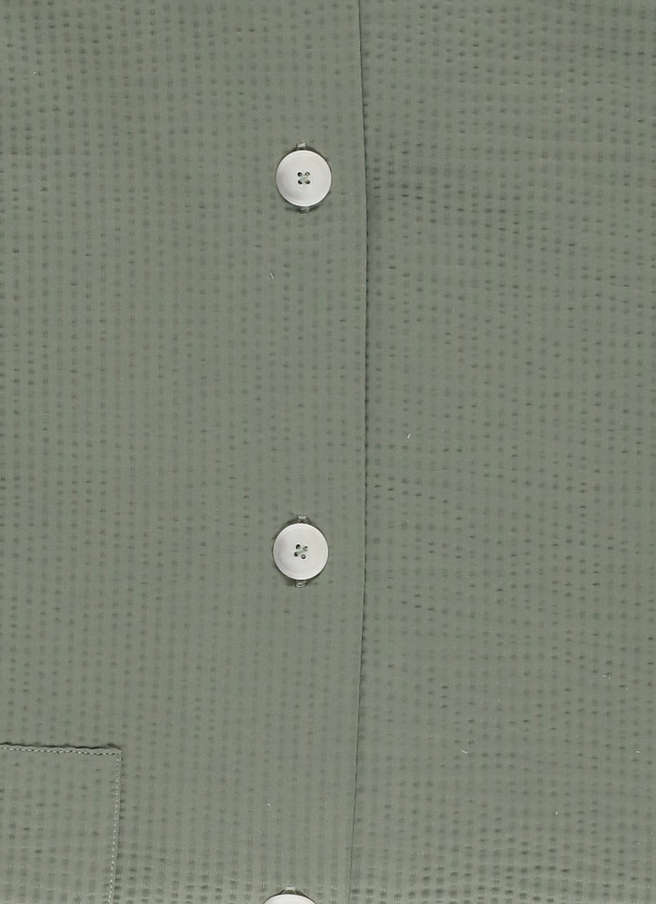 Xacus Green Seersucker Active Casual Shirt Grijs