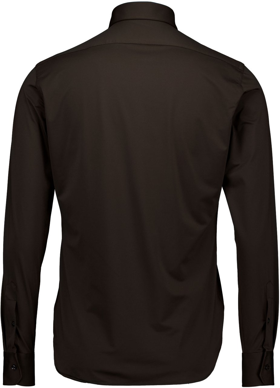 Xacus Active Shirt Lange Mouw Overhemden Donkerbruin Act520ml/11460 Bruin
