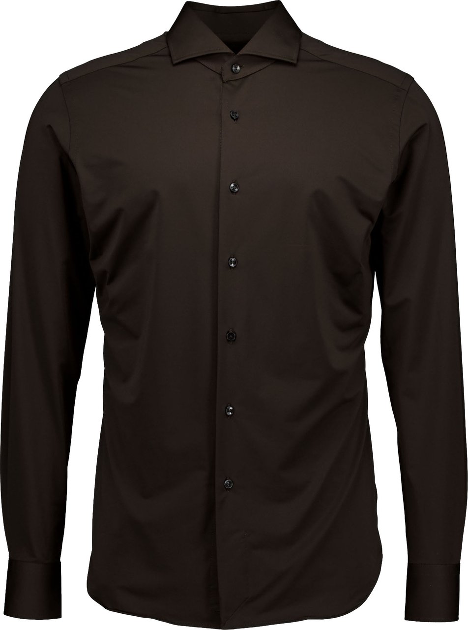 Xacus Active Shirt Lange Mouw Overhemden Donkerbruin Act520ml/11460 Bruin