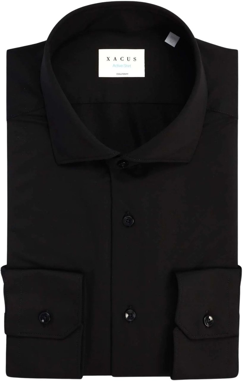 Xacus Active Shirt Lange Mouw Overhemden Zwart Act520ml/11460 Zwart