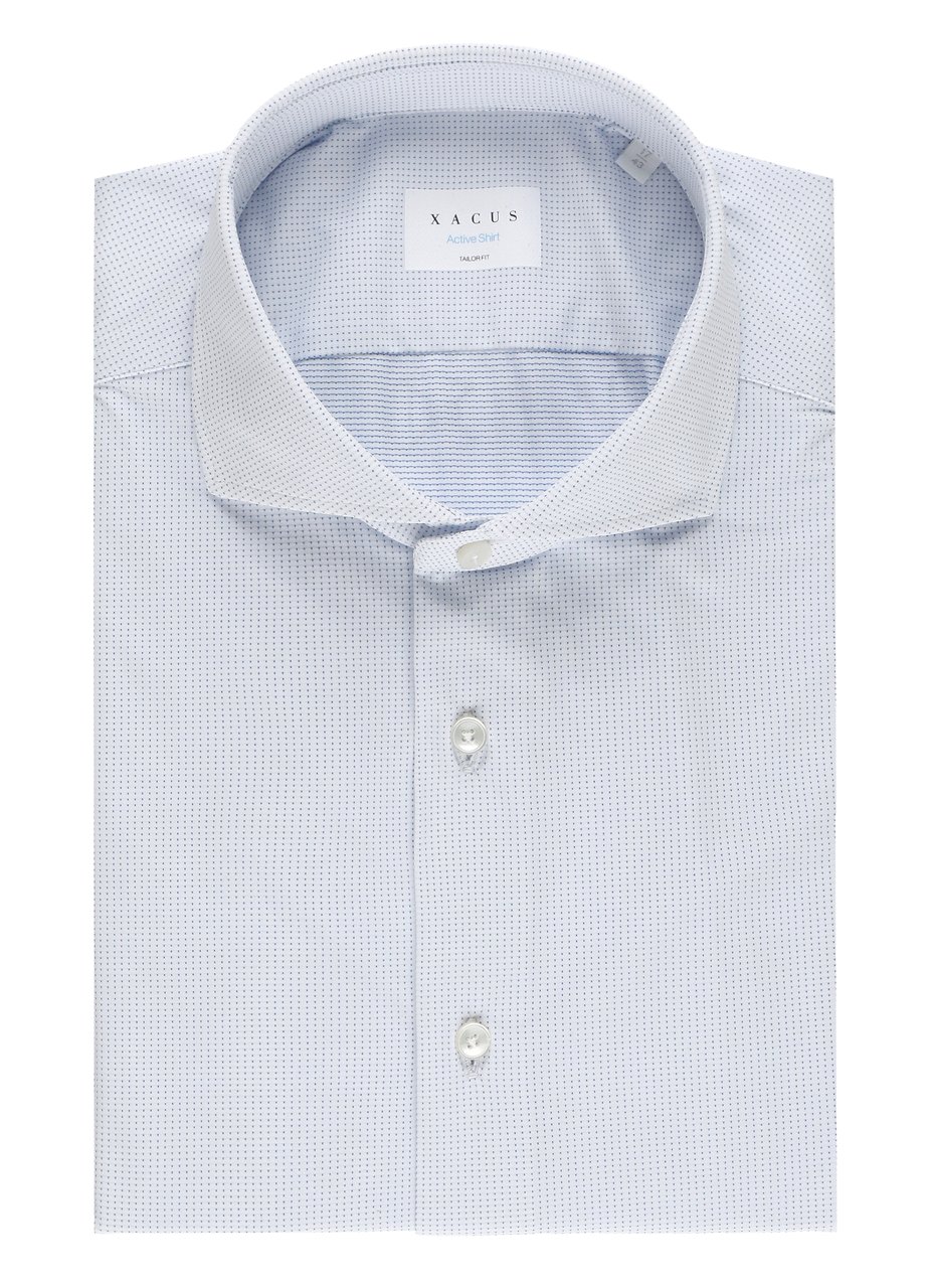 Xacus White Polka Dots Active Casual Shirt Wit