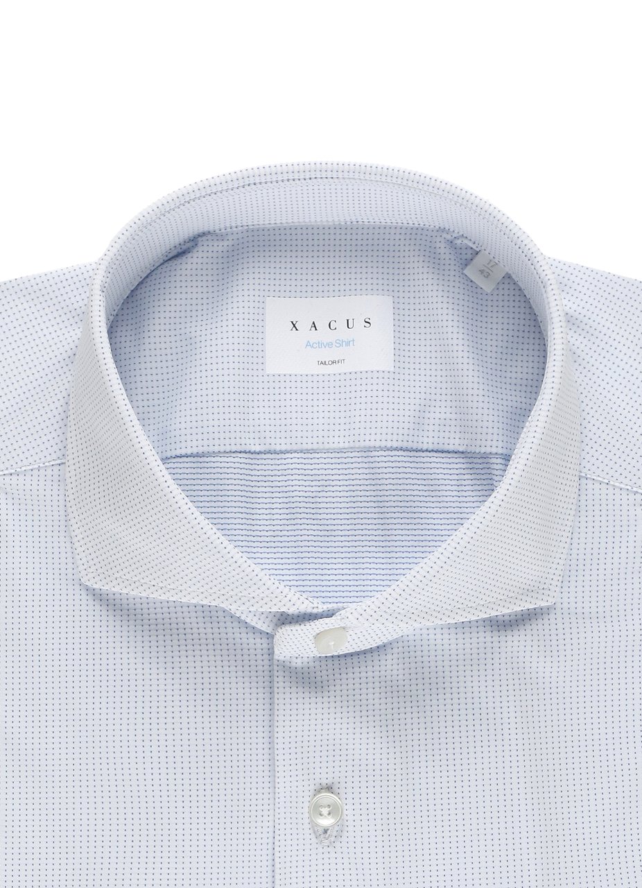Xacus White Polka Dots Active Casual Shirt Wit
