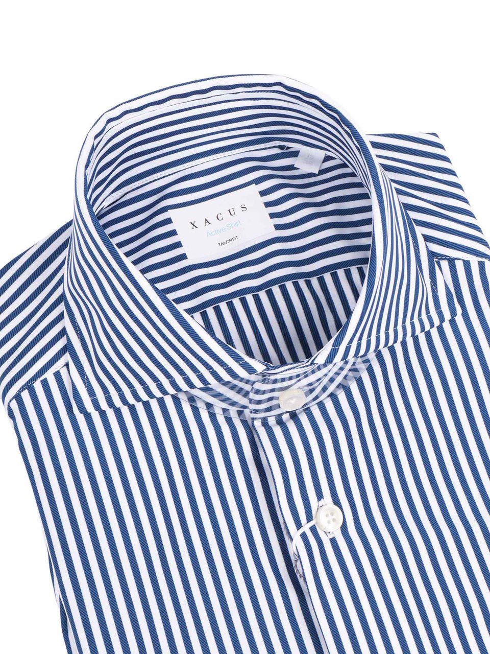 Xacus Vertical Striped Dress Casual Shirt Blauw