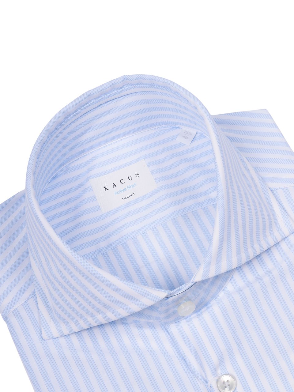 Xacus Vertical Striped Dress Casual Shirt Blauw