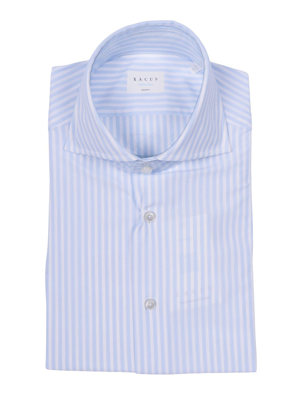 Xacus Vertical Striped Dress Casual Shirt Blauw