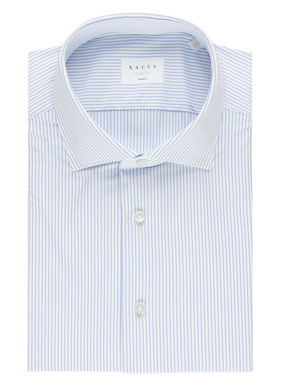 Xacus White Striped Active Casual Shirt Wit