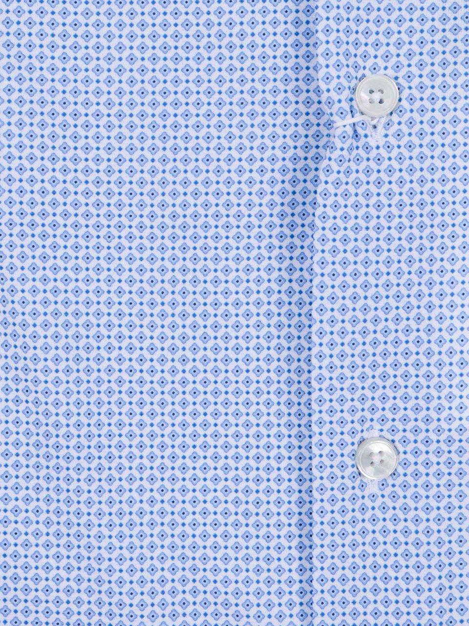 Xacus Light Blue Geometric Dress Casual Shirt Blauw
