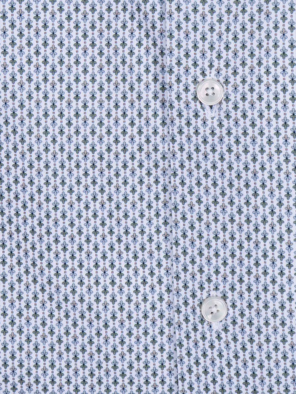 Xacus Geometric Pattern Classic Casual Shirt Blauw
