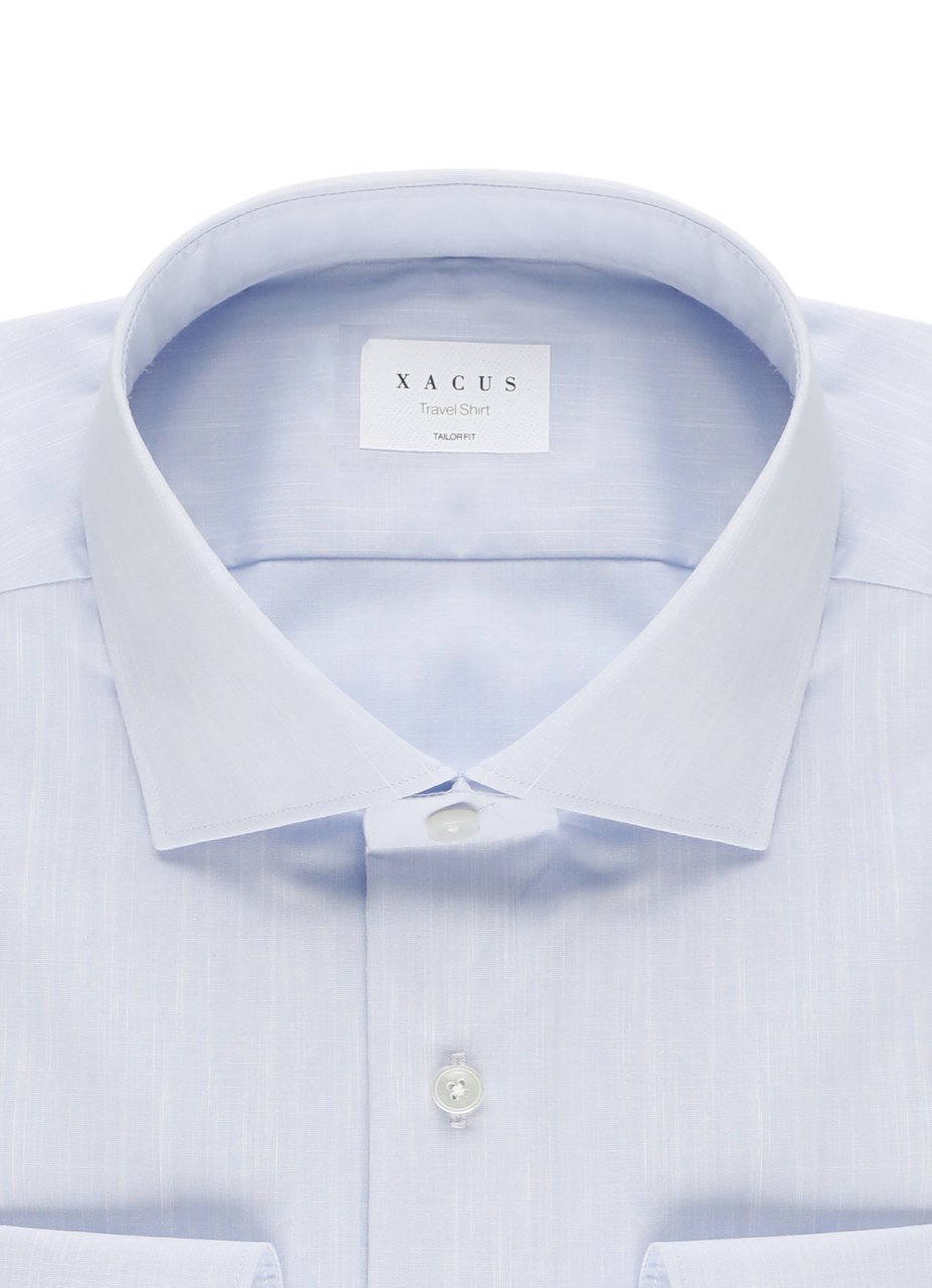 Xacus Light Blue Travel Casual Shirt Wit