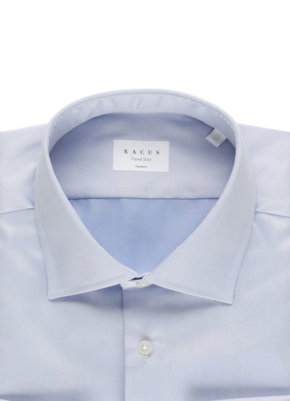 Xacus Light Blue Travel Casual Shirt Wit