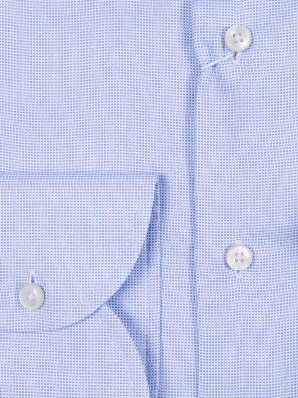 Xacus Light Blue Micro Check Shirt Blauw