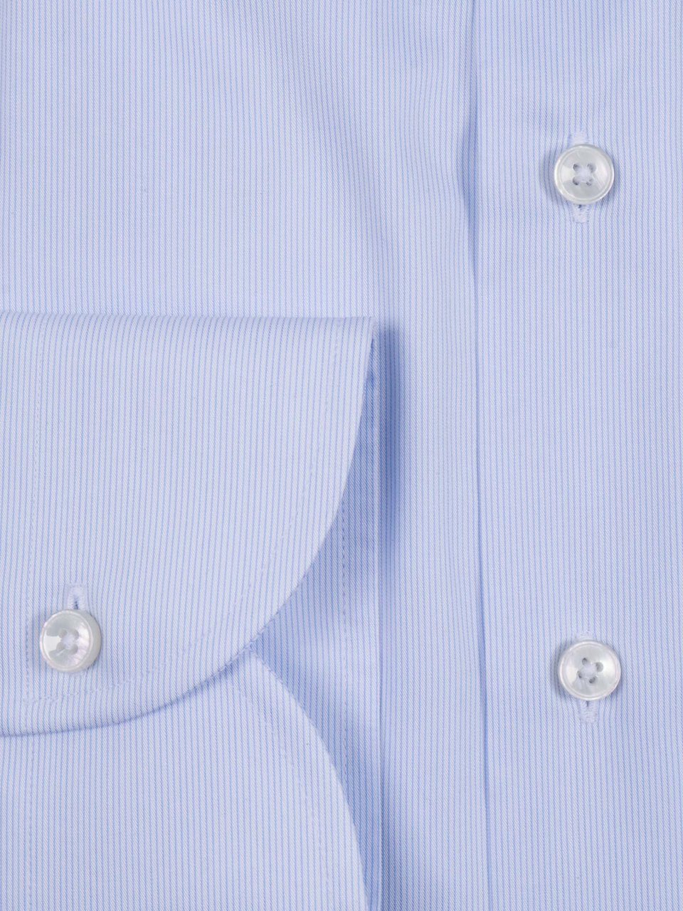 Xacus Blue Structured Fine Stripe Shirt Blauw