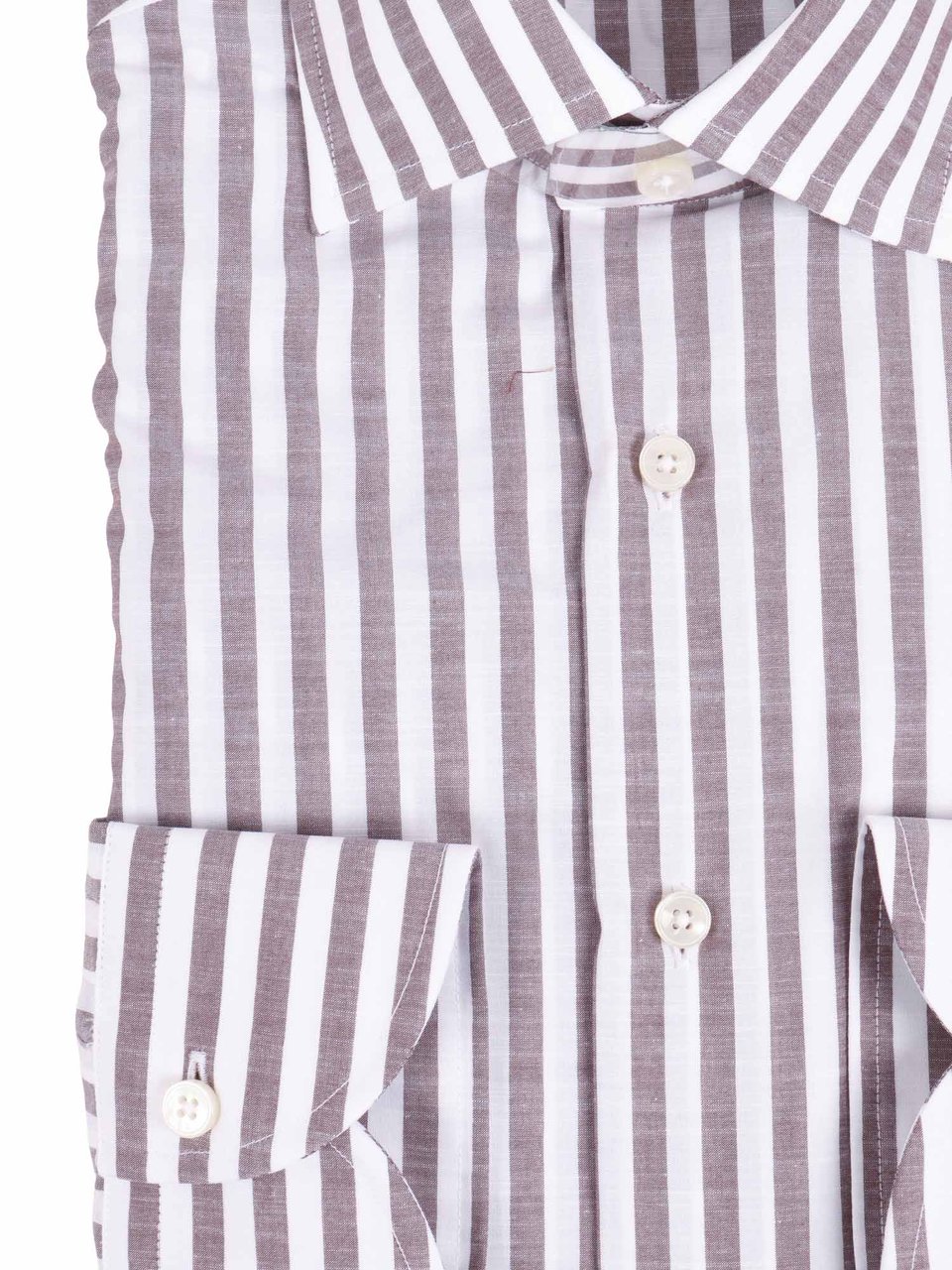 Xacus Vertical Striped Structured Collar Shirt Wit